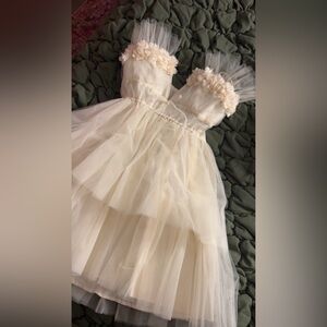 MABLE Cream Floral Kids Dress